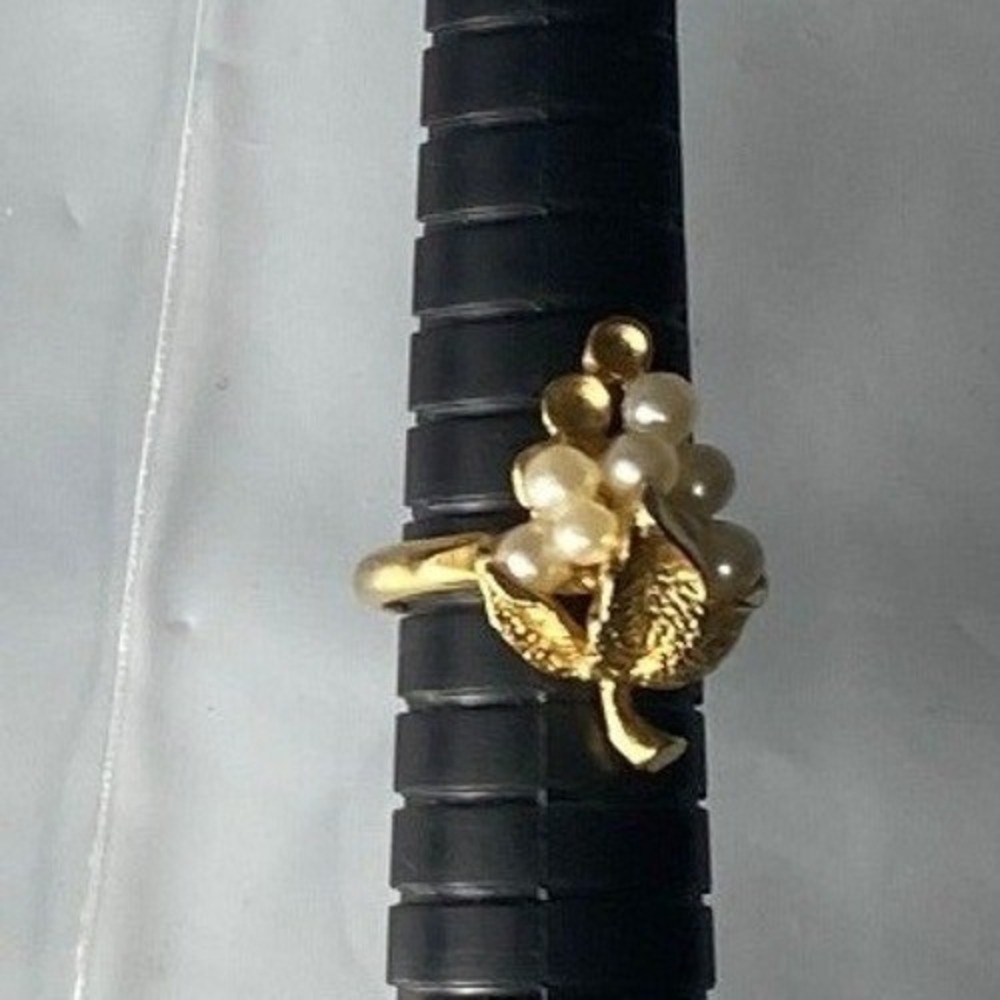 Yellow Gold Tone Multi Stone Accent Ring Size 5.75